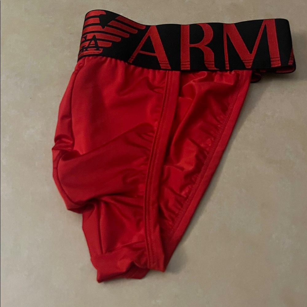 Emporio Armani Red Briefs - Picture 6 of 7